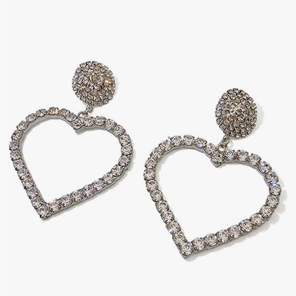 NEW Crystal Heart Drop Earrings - Picture 2 of 4